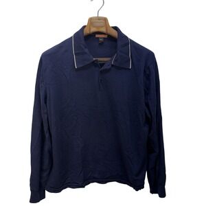 Bullock & Jones Mens 3 Button Polo Sweater Size XXL Wool Cashmere Silk Italy